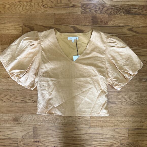 Promesa Like a Queen Puff-Sleeve V-Neck‎ Blouse Small - Picture 2 of 5